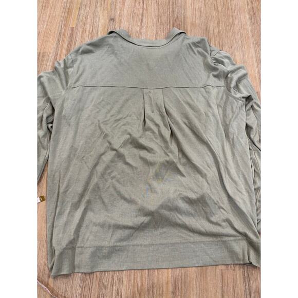 Jane + Delancey Button Down Shirt Green Button Sleeves Size M - Picture 8 of 8